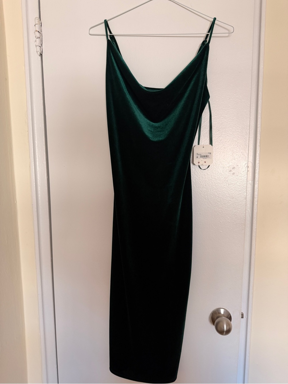 Emerald Green Velvet Slip Dress (NWT)